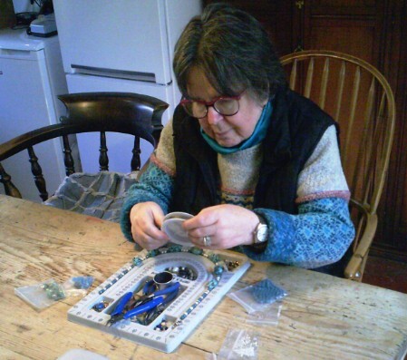 Making a necklace for Phillipa